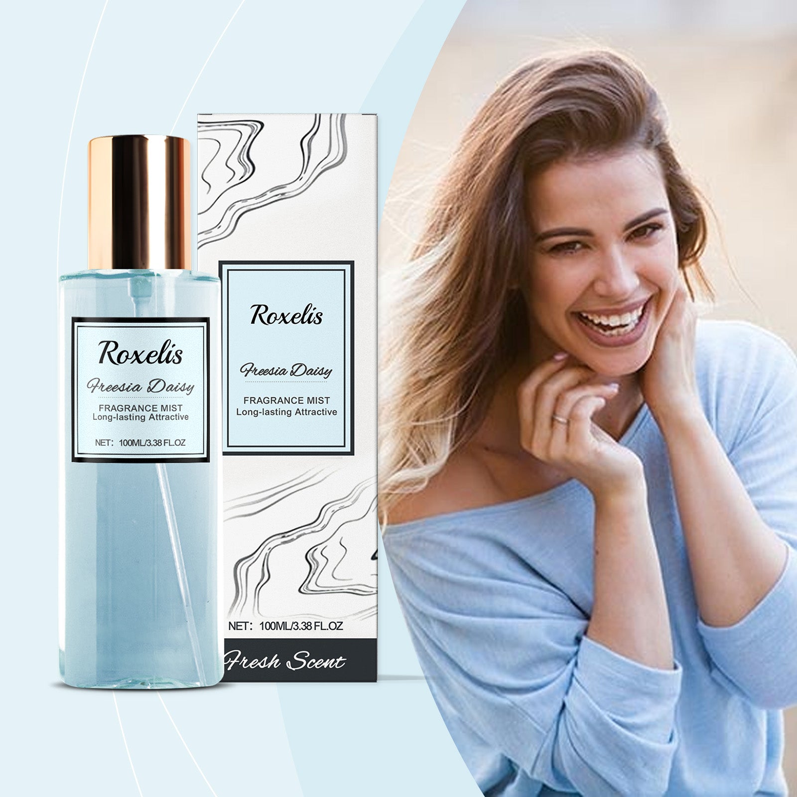 Roxelis Freesia Daisies Romantic Body Fragrance Light Fragrance Perfume Long Lasting Fresh Fragrance Fragrance Body Stay Fragrance Body Spray