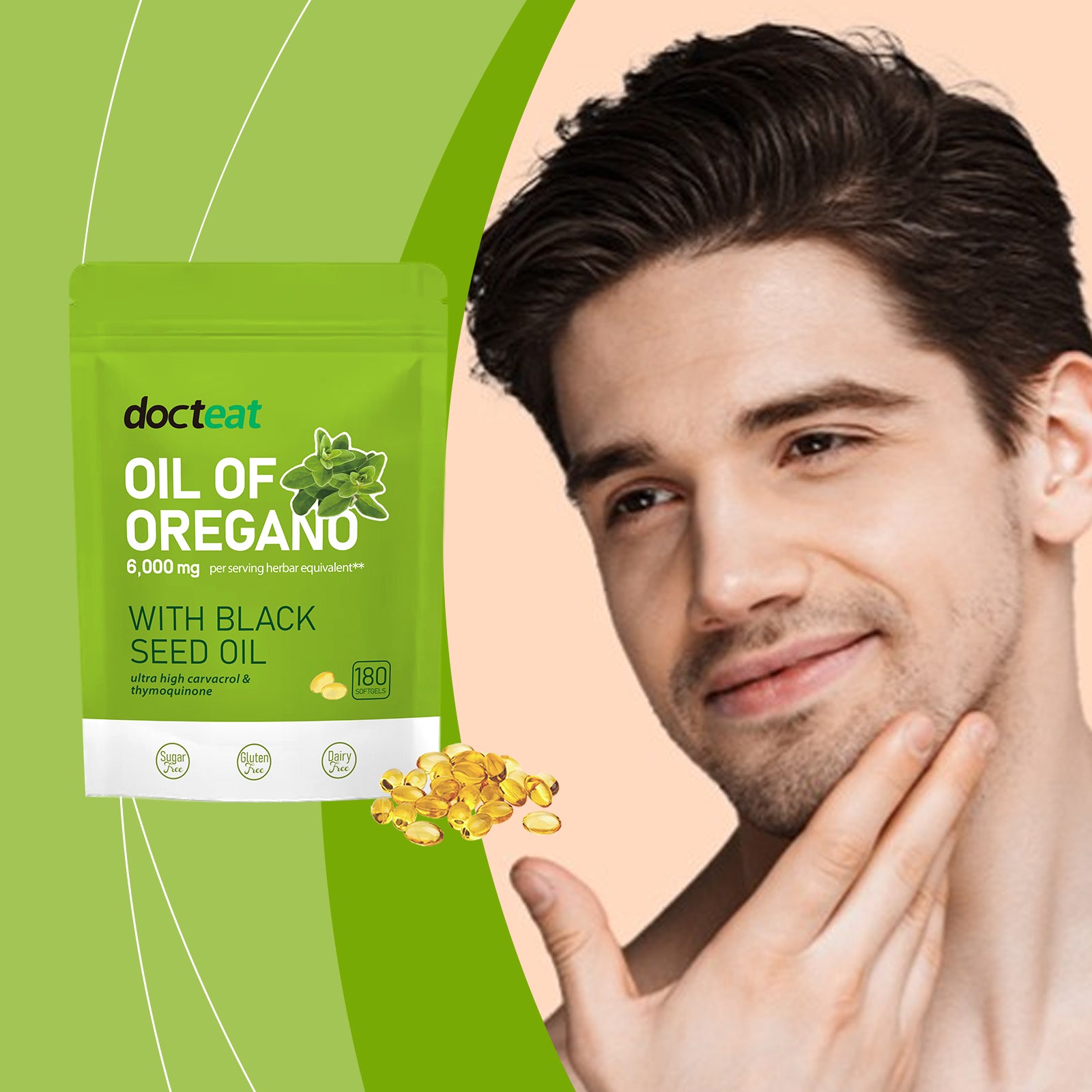Docteat Oregano Oil Capsules Body Care Enhances Overall Vitality Pure Formula Daily Nutritional Supplement