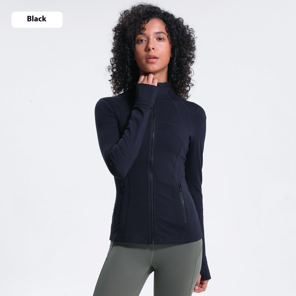 Yoga Sports Jacket Women Elastic Zipper Running Fitness Yoga Jackets