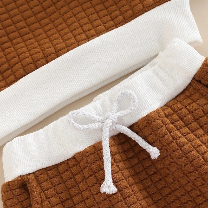 Boys' And Girls' Plaid Long Sleeve Round Neck Tops