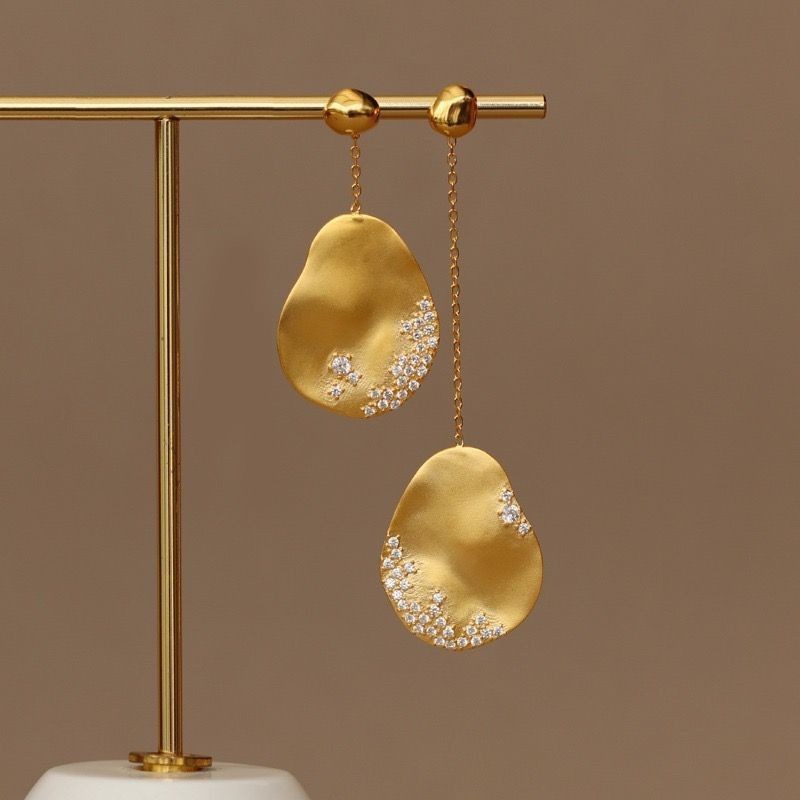 Asymmetric Earrings New Advanced Chinese Style Temperament Female