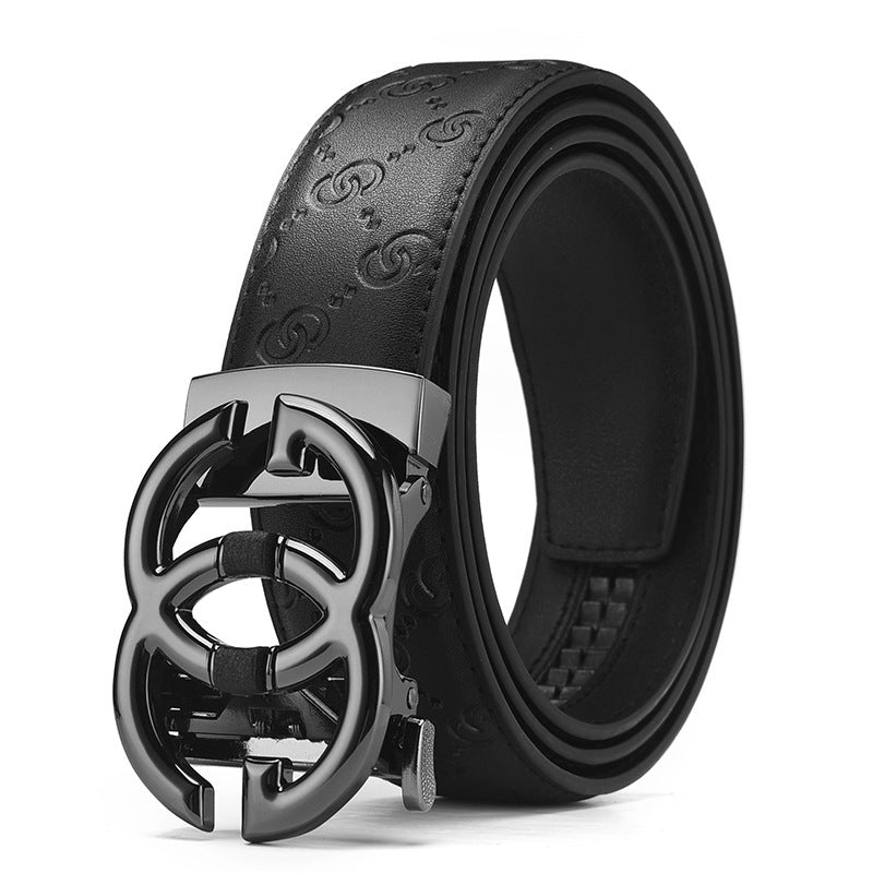 Men's Genuine Leather Alloy Automatic Buckle Versatile Korean Business Casual Fashion Belt