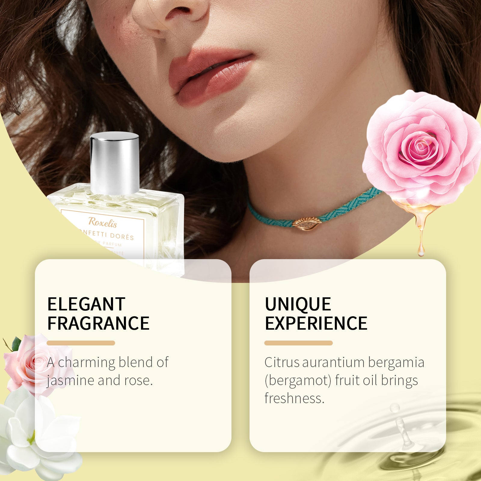 Roxelis Dessert Fruit Perfume Flower Fruit Fragrance Niche Fragrance Fresh Natural Charm Stay Fragrance Date Atmosphere Perfume