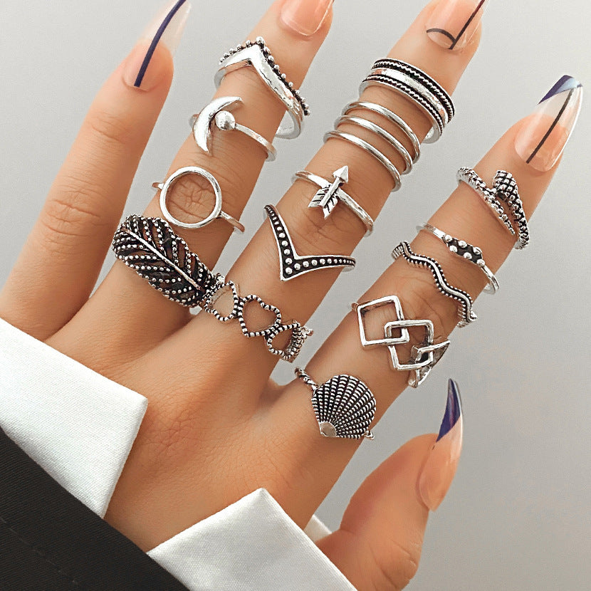 Fashion Personality Butterfly Snake Ring Suit Combination Opening
