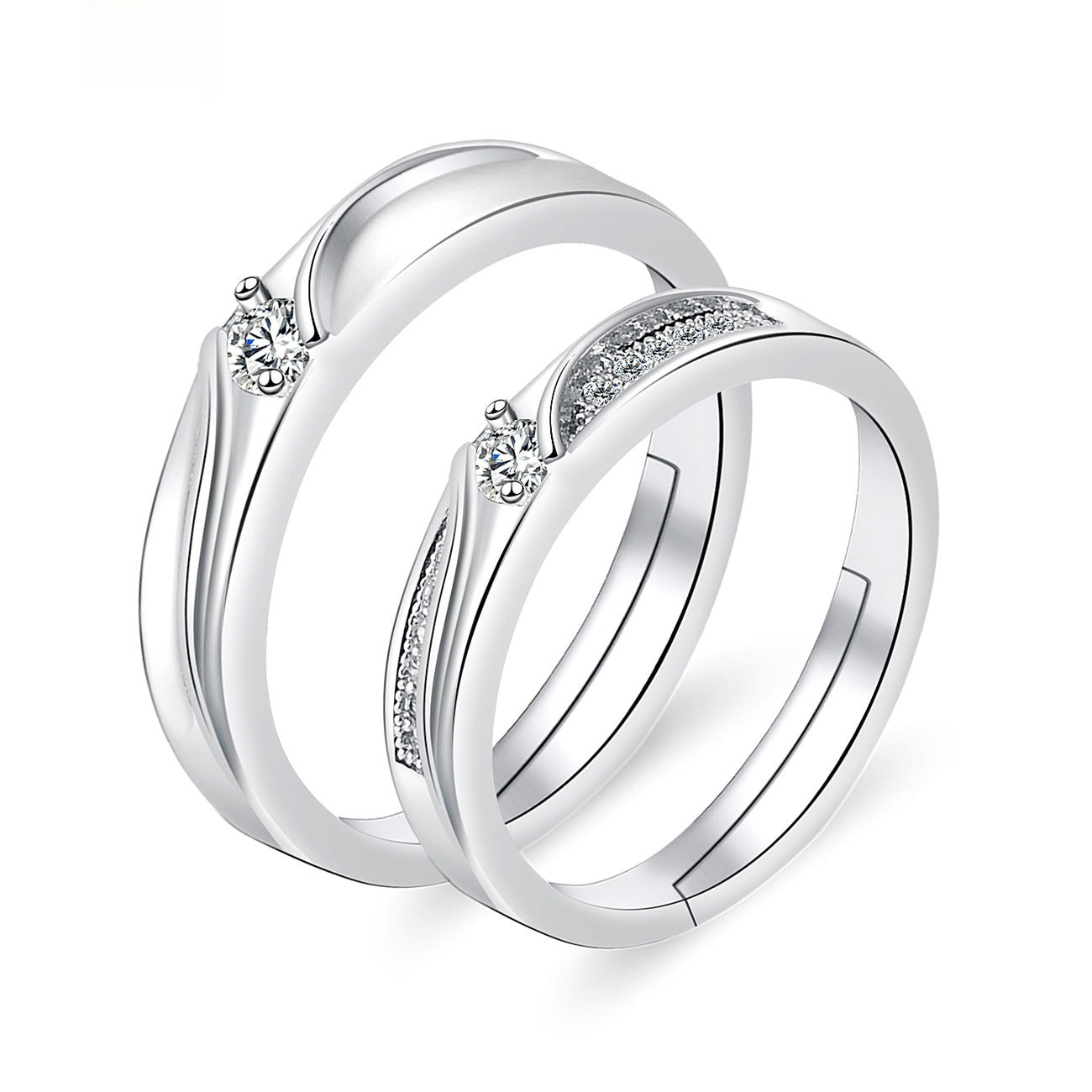 Moissanite Engagement Couple Couple Rings