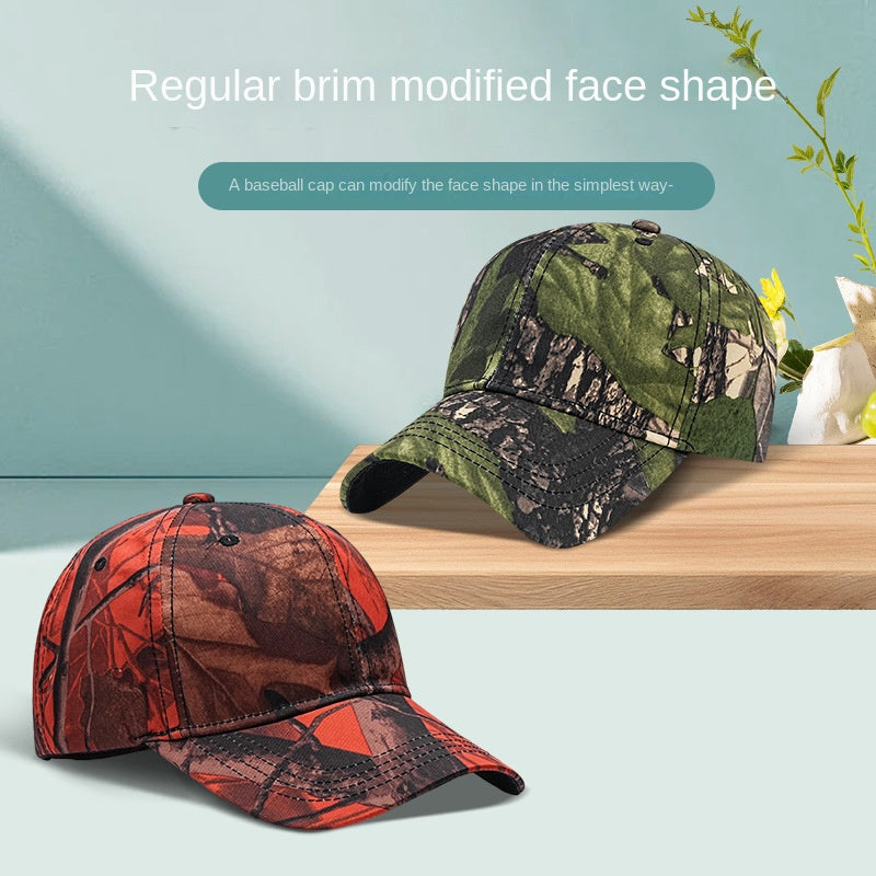 Camouflage Baseball Cap for Men with Large Brim, Outdoor Sun Protection, Adjustable Hat