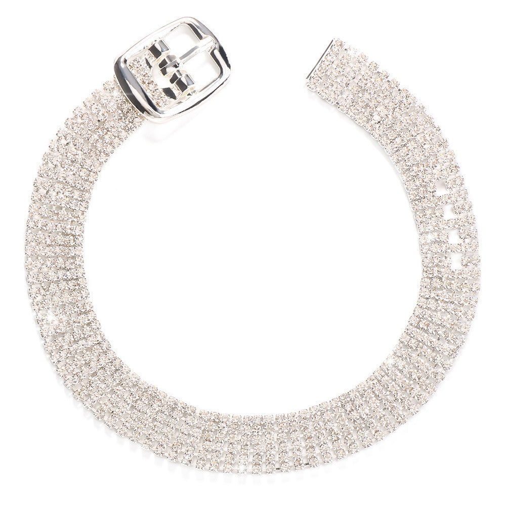 Simple Summer Beach Full Diamond Buckle Anklet