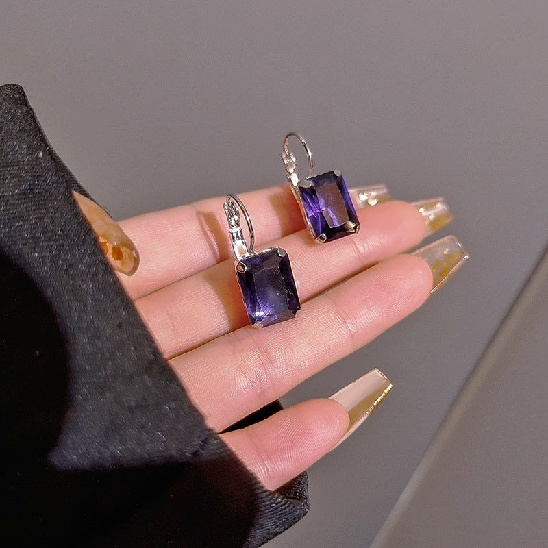 Women's Fashion Exquisite Square Crystal Earrings