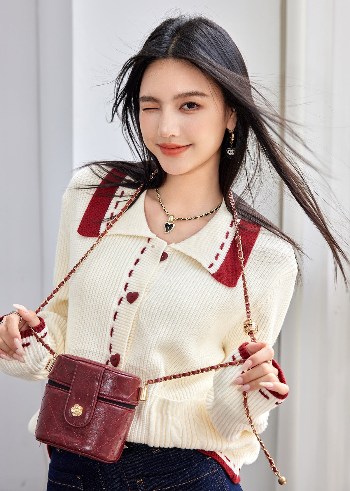 Casual Knit Cardigan with Turn-down Collar for WomenOversized Sweater TopAutumn/Winter Fashion Outerwear