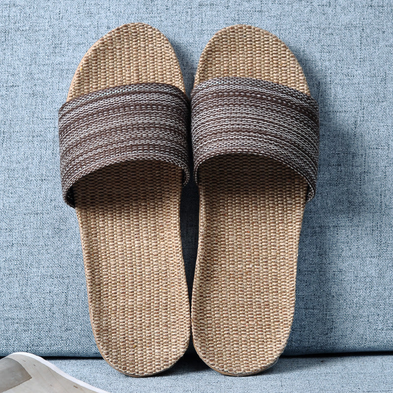 Summer home cotton and linen sandals and slippers