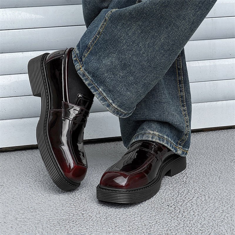 Hong Kong Style Thick-soled British Style Leather Shoes Spring And Autumn Single-layer Shoes