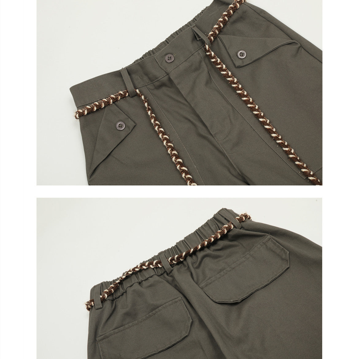 Lace-up Cargo Slacks Women Loose Bf American