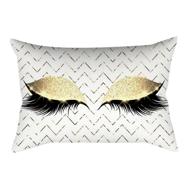 Eyelash Out Soft Velvet Cushion Cover 30x50cm Marble Pillow Cases funny cushions new Home Sofa Bed decor fashion on pillow