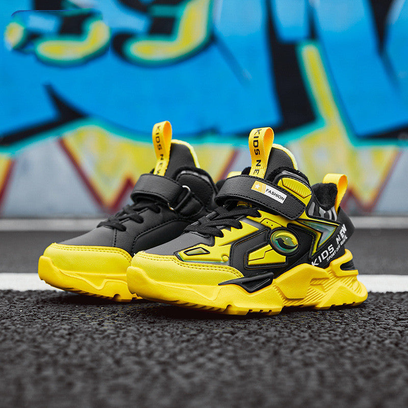 Boys' Sneakers New And Cool With Velvet Mecha