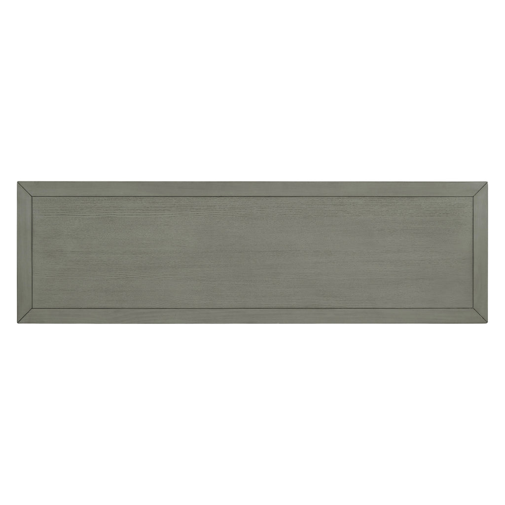TREXM side panel with 4-door large storage buffet, adjustable shelves and metal handles (antique gray)