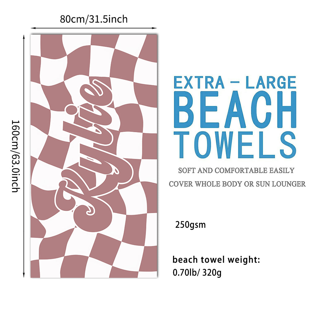 Customized beach towels super absorbent swimming towels personalized with your name