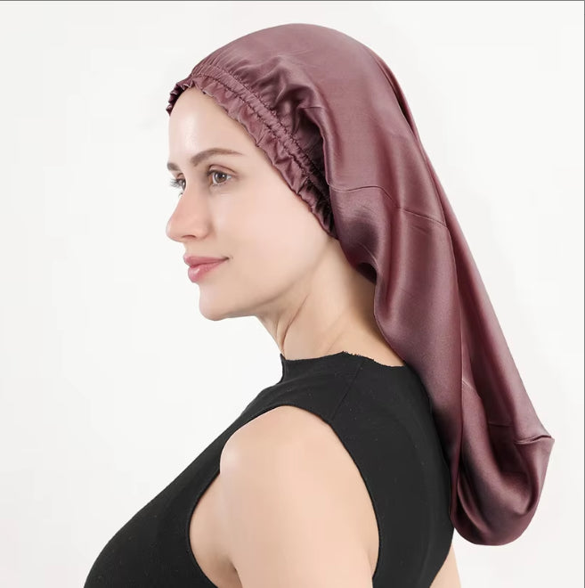 Sleeping cap mulberry silk long hair cap fungus side length cylindrical cap