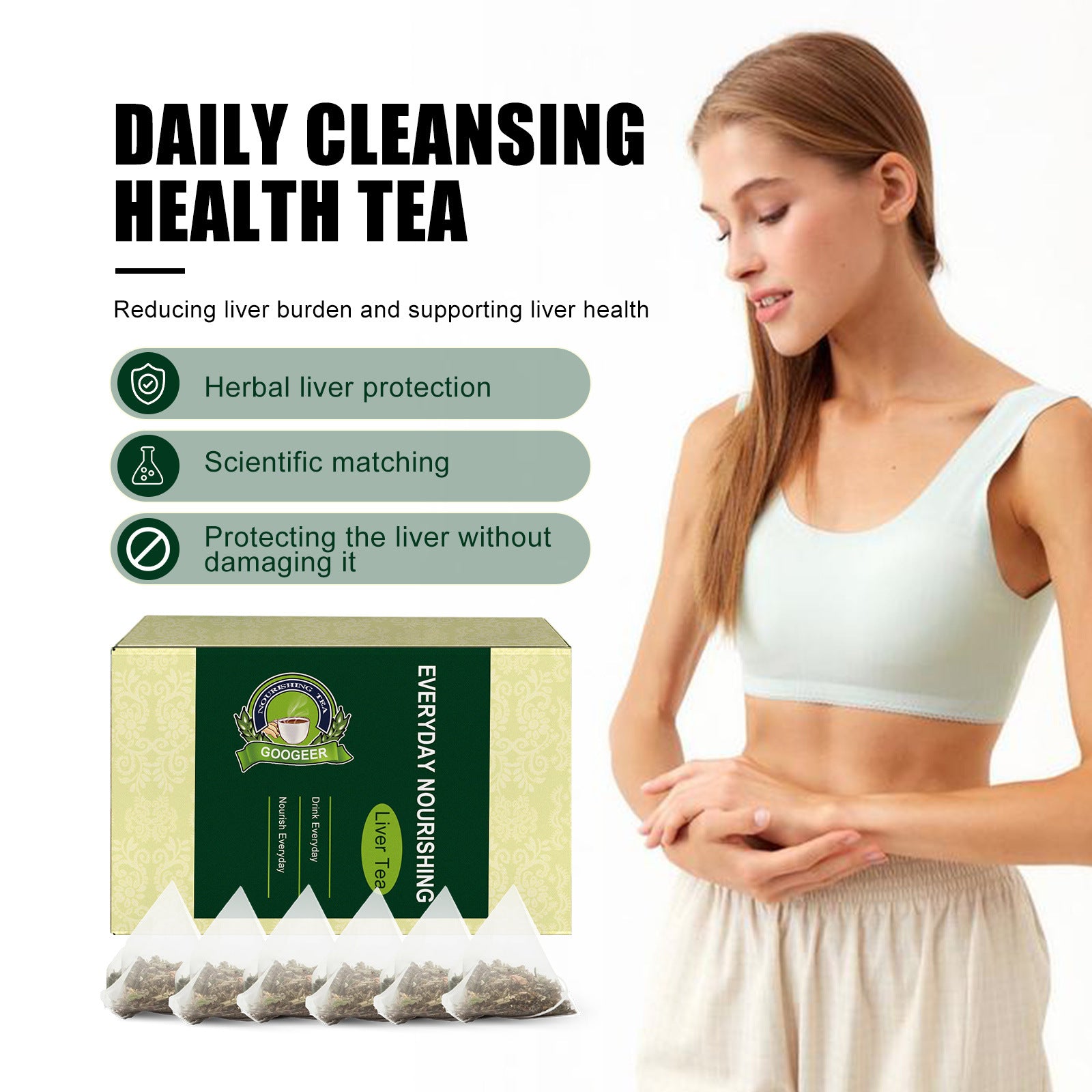 Googeer Body Care Tea Relieves Eye Fatigue Body Discomfort Body Shaping Health Care Individually Packaged Tea Bag