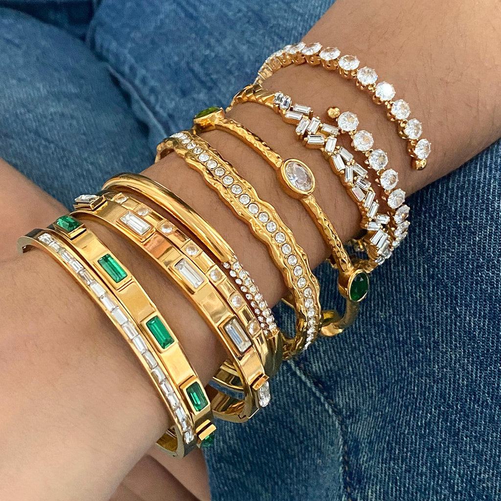 European And American Stainless Steel Zircon Bracelet High Sense