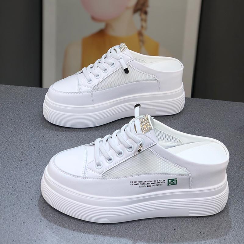 Summer Mesh Surface Platform Heel-free Lazy Stylish And Lightweight White Shoes