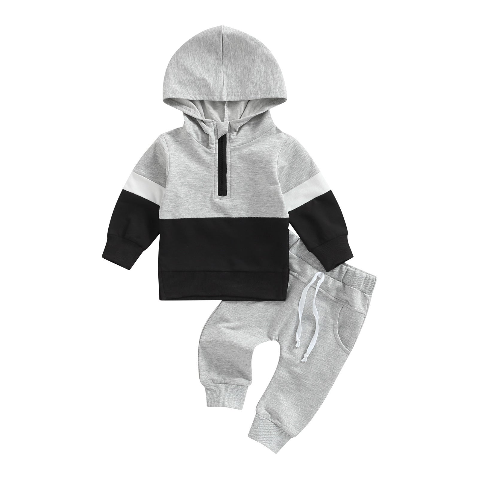 Boys And Girls Hooded Casual Long Sleeve Stitching Hoodie Autumn Children's Suit
