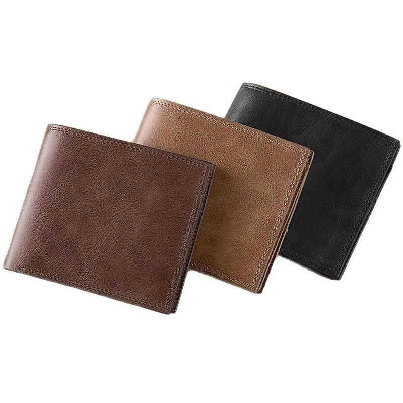 Men's Wallet Short Authentic Leather Tactile Feel