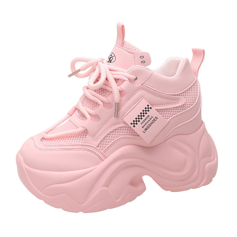 Platform Lace-up Fashion Solid Color Simple Casual Shoes