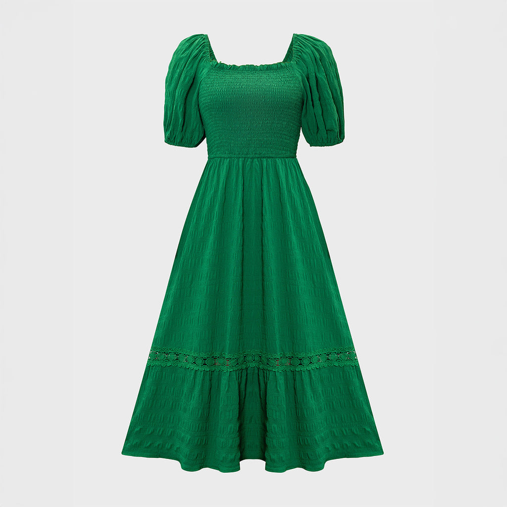 European And American Leisure Vacation Short Sleeve Dress Women's Clothing