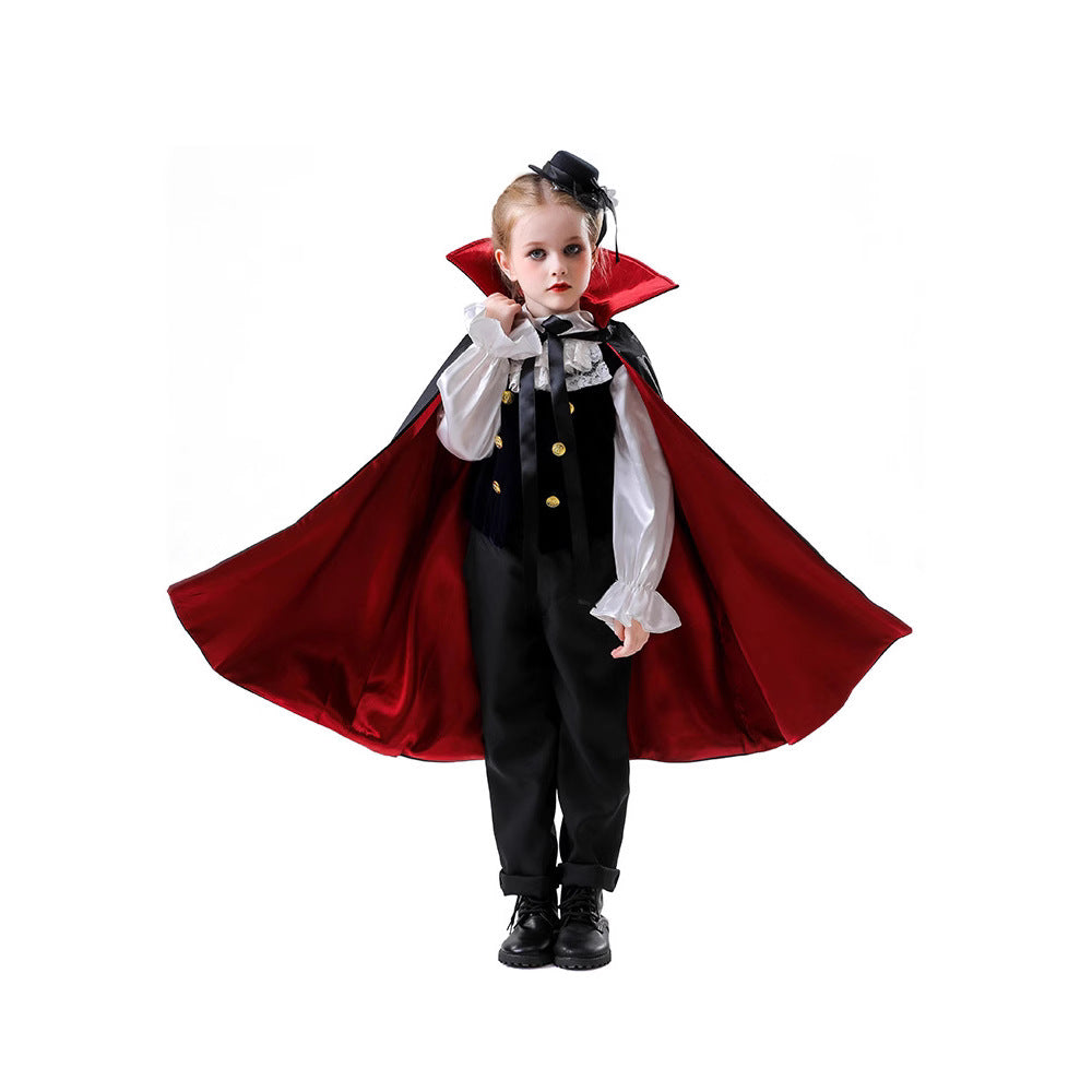 Halloween cosplay costume stage wear children's hooded cloak cape, Grim Reaper vampire