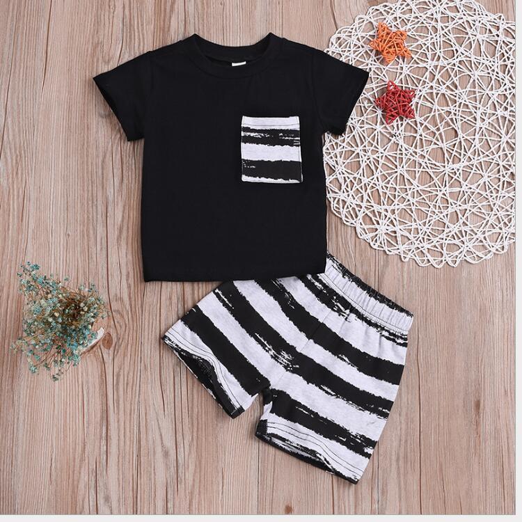 Summer Two-piece T-shirt Shorts Casual Boy Suit