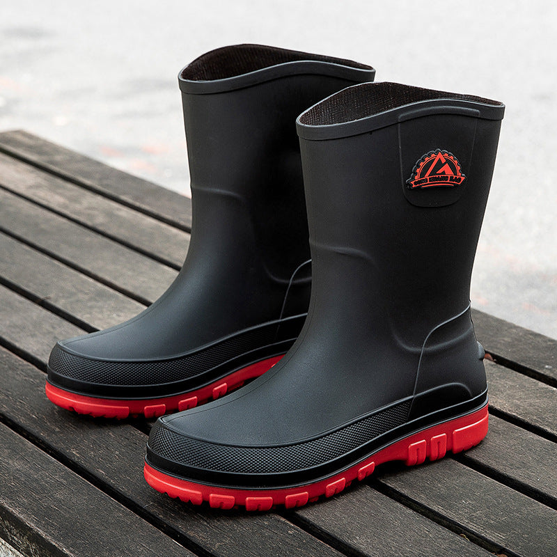 Men's Fashionable Outdoor Middle Tube Non-slip Rain Boots