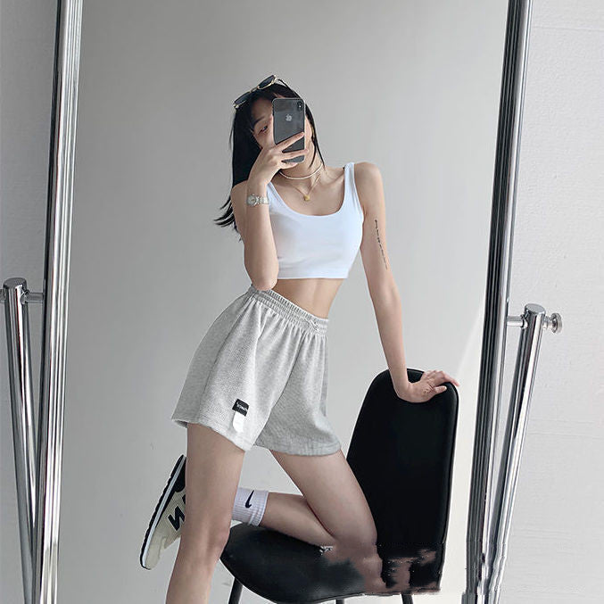 Street Spice Girl Lettered Sports Shorts Women''s High Waist Drawstring