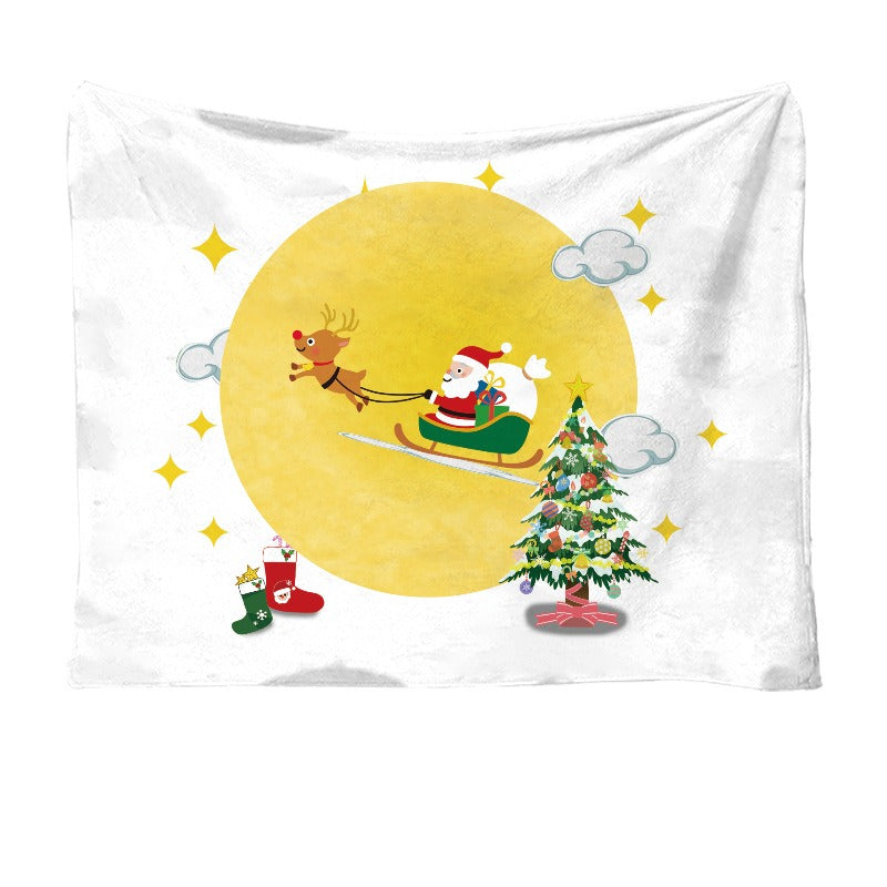 Christmas Flannel Printed Blanket Office Nap Blanket Throw Blanket Air Conditioning Blanket