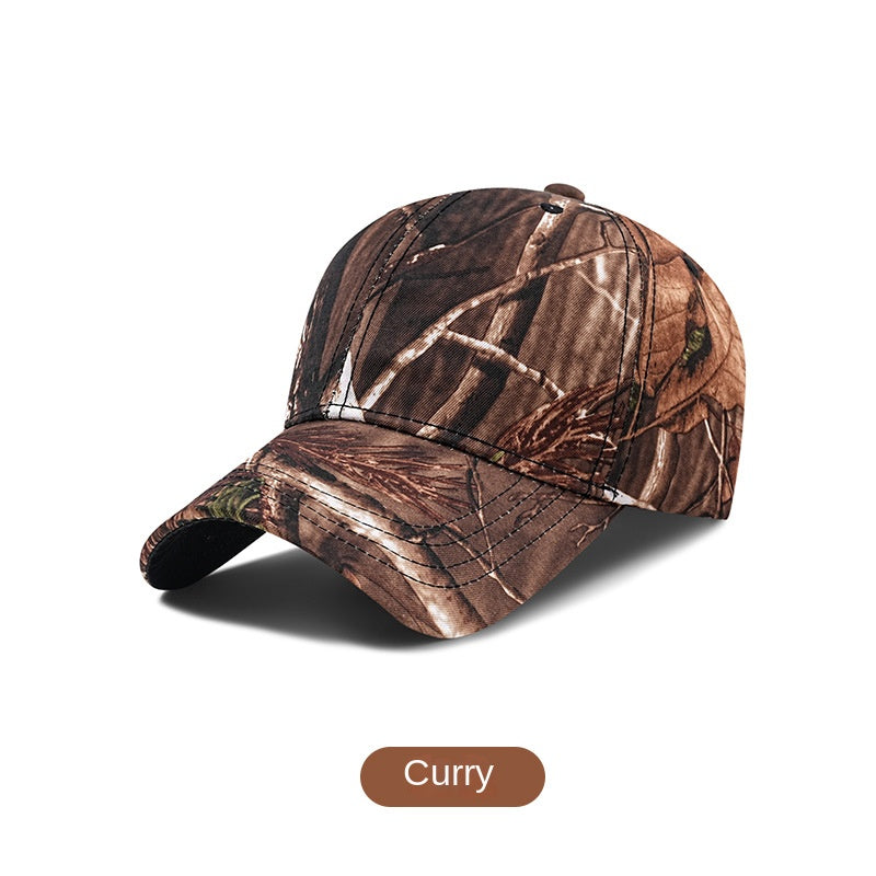 Camouflage Baseball Cap for Men with Large Brim, Outdoor Sun Protection, Adjustable Hat