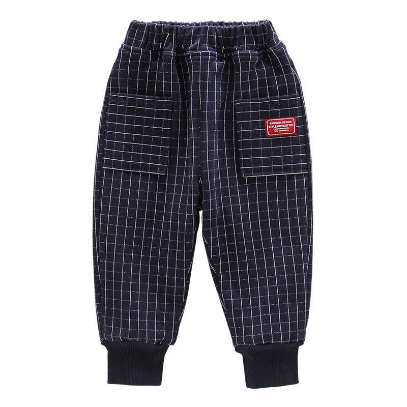 Thicken plaid pants girls trousers trend