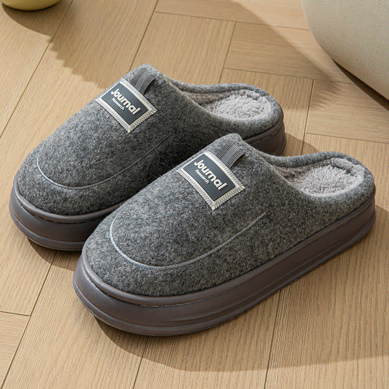 Men's Warm Thickened Bottom Plus Size Cotton Slippers