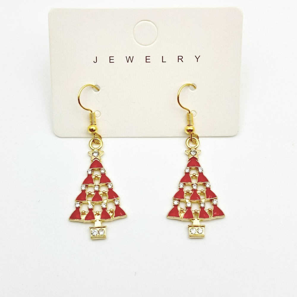 New Red Bow Handmade Beaded Ear Stud Necklace Bracelet