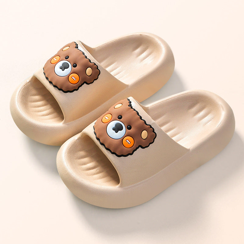 Pig Dad Children's Slippers Summer Cartoon Bear Sandals Boys Home Bathroom Non-slip Medium And Big Children's Sandals