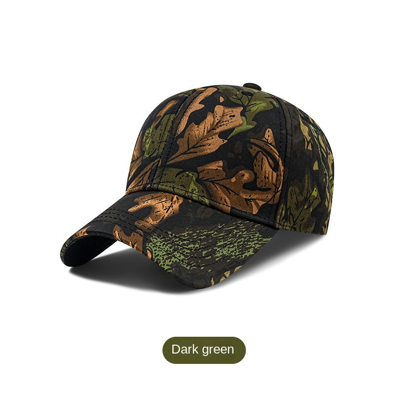 Camouflage Baseball Cap for Men with Large Brim, Outdoor Sun Protection, Adjustable Hat
