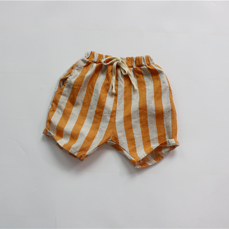 Girls' Pants Striped Cropped Pants Loose