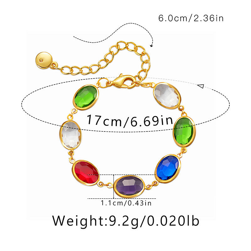 Embroidered Glass Material Light Luxury Temperament Bracelet