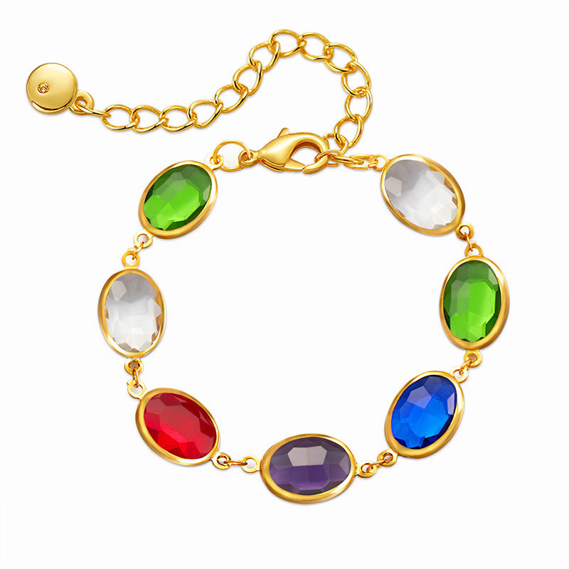 Embroidered Glass Material Light Luxury Temperament Bracelet