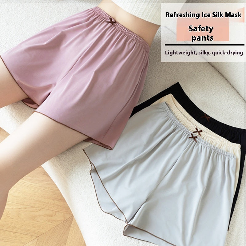 Ice Silk Safety Pants For Women Plus-sized Anti-exposure Bottom Shorts