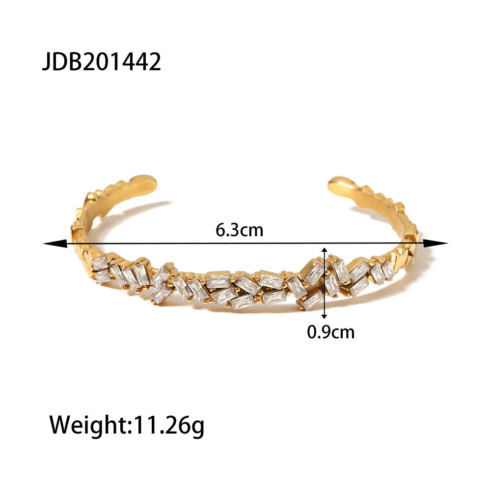 European And American Stainless Steel Zircon Bracelet High Sense
