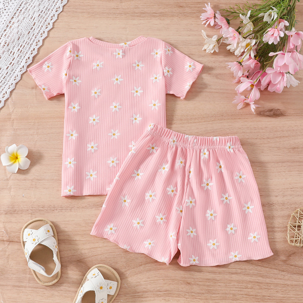 Girls' Printed Tops Casual 2 Pieces Suit