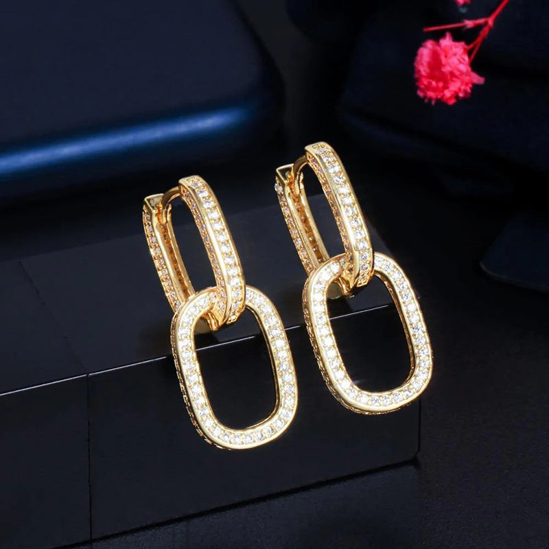 Design Sense Earrings Female Personality Buckle