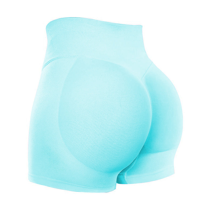 Women's Solid High Waist Sports Shorts, Breathable And Comfortable Tight Shorts With High Elasticity, Fitness Shorts, Women's Sportswear Worn Indoors And Outdoors