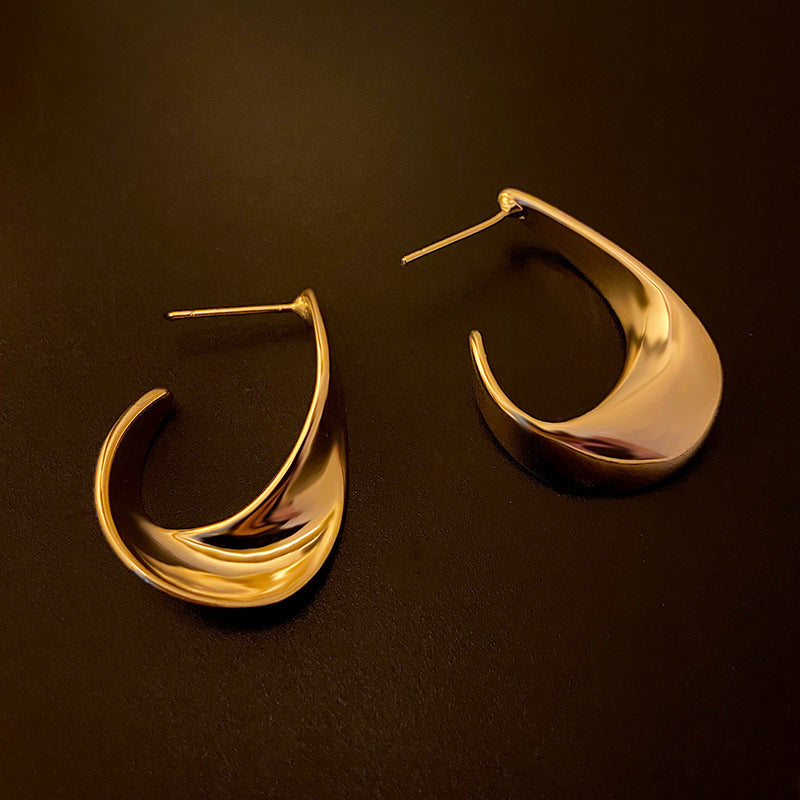 Metal Twisted Design Sense Earrings