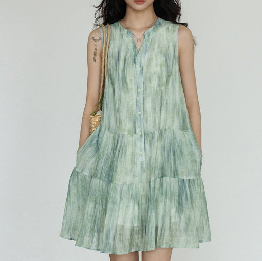 New Chinese Women's Clothing Sleeveless Halter Dress