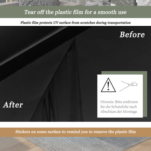 White Square High Gloss Coffee Table With 360 Rotating Top, Tea Table With 16-Color LED Light, 70x70x36 Cm